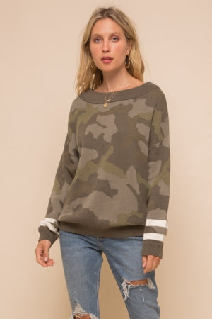 Camo hot sale pullover sweater