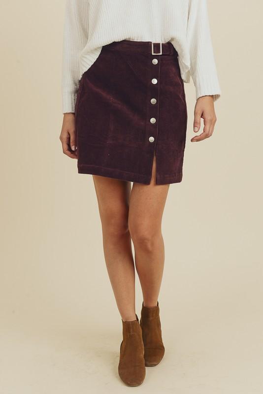 Belted Corduroy Skirt - Simply Fabulous Boutique