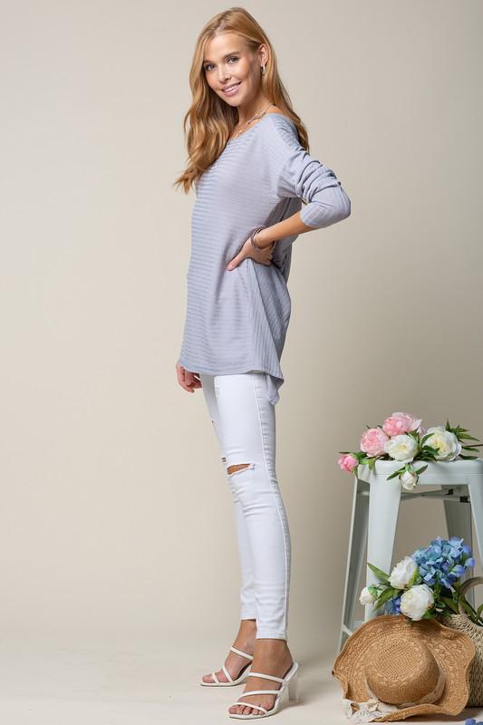 Knot Back Long Sleeve Top - Simply Fabulous Boutique